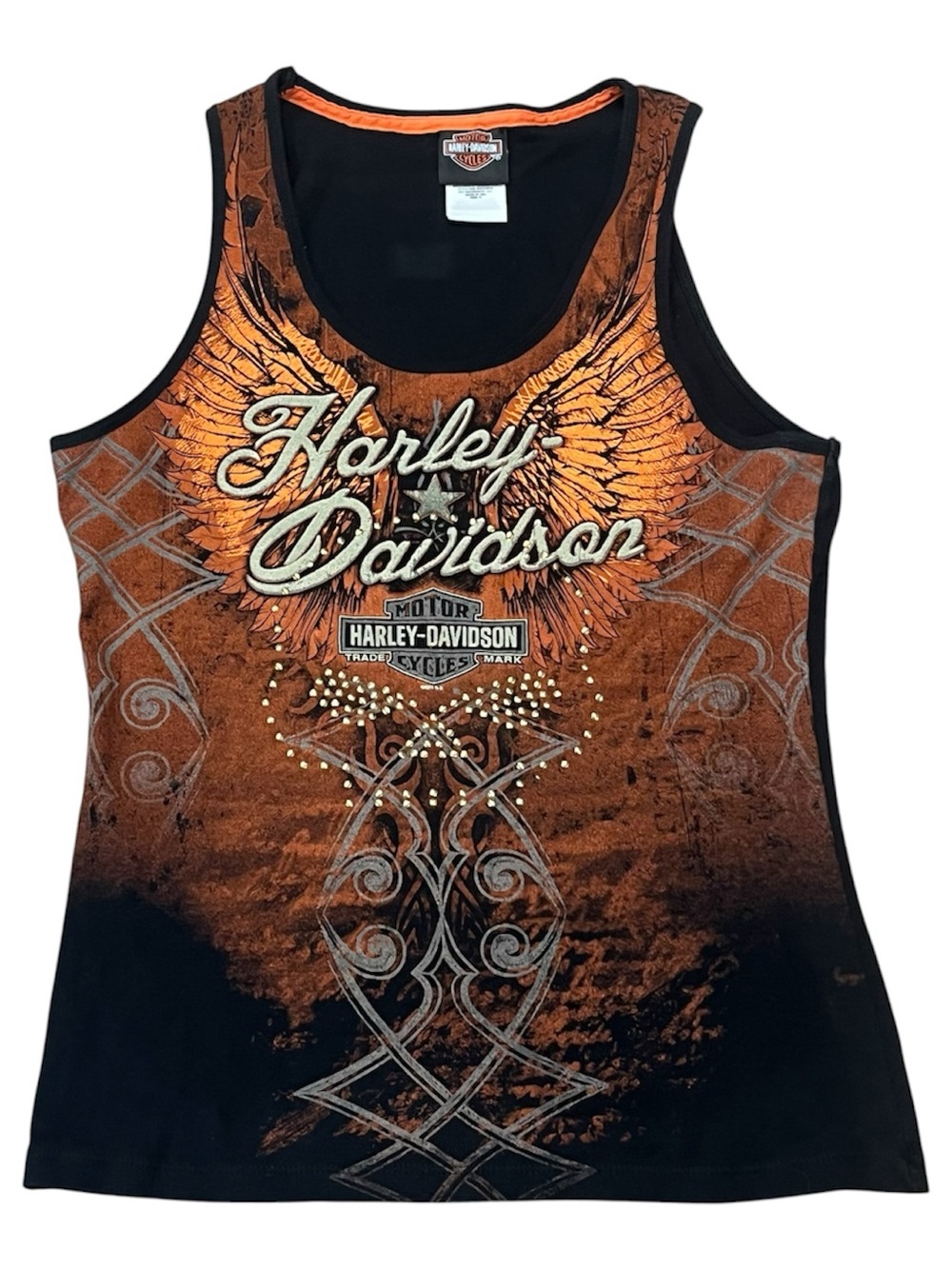 Vintage Y2K Harley-Davidson Tank Top M Made USA Winged
Studded Graphic
